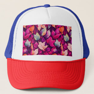 Kleurrijk bladpatroon voor herfst-68218 trucker pet