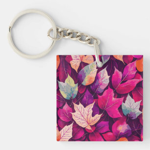 Kleurrijk bladpatroon voor herfst sleutelhanger