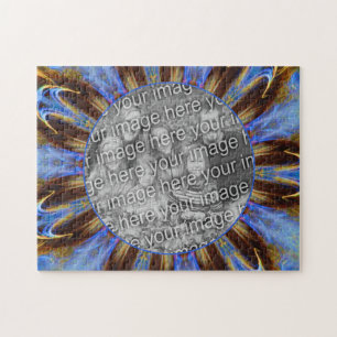 Kleurrijk Blauw Abstract Lijst Creëer Uw Eigen Fot Legpuzzel