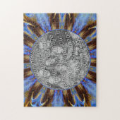 Kleurrijk Blauw Abstract Lijst Creëer Uw Eigen Fot Legpuzzel (Verticaal)