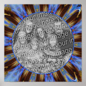 Kleurrijk Blauw Abstract Lijst Creëer Uw Eigen Fot Poster (Voorkant)