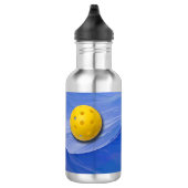 Kleurrijk Blauw Abstract met Pickleball en Naam Waterfles (Rechts)