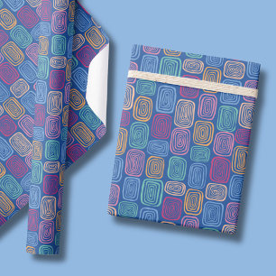 Kleurrijk blauw abstract patroon cadeaupapier