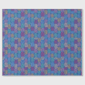 Kleurrijk blauw abstract patroon cadeaupapier (Vlak)