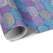 Kleurrijk blauw abstract patroon cadeaupapier (Rol Hoek)