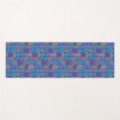 Kleurrijk blauw abstract patroon yogamat (Voorkant (horizontaal))