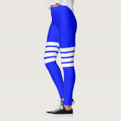 Kleurrijk blauw bandje met streepjes gestreept pat leggings (Links)