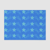 Kleurrijk Blauw Botanisch Bloemendecoupeproject Tissuepapier (Voorkant)
