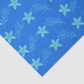 Kleurrijk Blauw Botanisch Bloemendecoupeproject Tissuepapier (Detail)