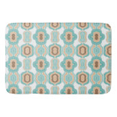 Kleurrijk blauw/bruin/bruin medaillon badmat (Voorkant)