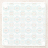 Kleurrijk blauw/bruin/bruin medaillon glazen onderzetter (Achterkant)