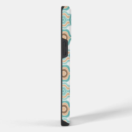 Kleurrijk blauw/bruin/bruin medaillon iPhone hoesje (Rechterkant)