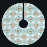 Kleurrijk blauw/bruin/bruin medaillon kerstboom rok<br><div class="desc">golvend</div>