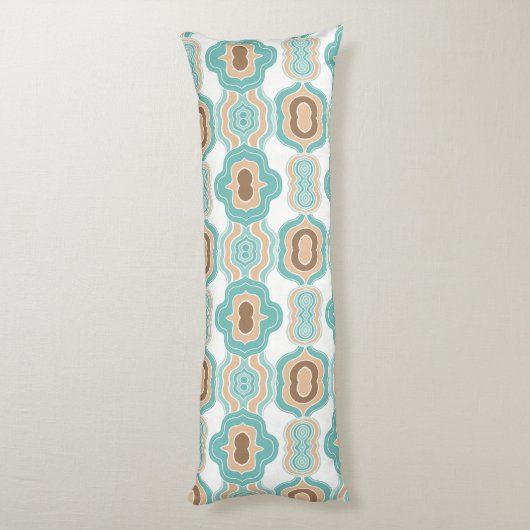 Kleurrijk blauw/bruin/bruin medaillon lichaamskussen (Achterkant (Verticaal))