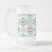 Kleurrijk blauw/bruin/bruin medaillon matglas bierpul (Links)