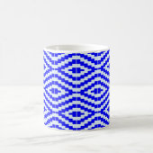 Kleurrijk blauw en wit Kente patroon Koffiemok (Center)