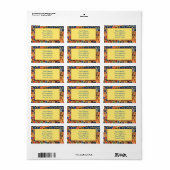 Kleurrijk Blauw Geel Sinaasappel Abstract Funky Mo Etiket (Full Sheet)