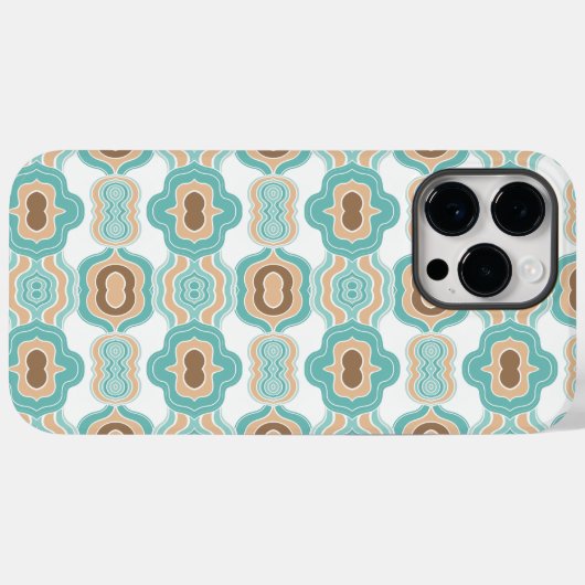 Kleurrijk blauw/geelbruin medaillon Case-Mate iPhone case (Achterkant (horizontaal))