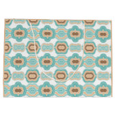 Kleurrijk blauw/geelbruin medaillon groot cadeauzakje (Achterkant)