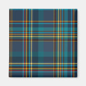 Kleurrijk blauw geruite patroon magneet (Voorkant)