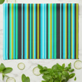 Kleurrijk Blauw Gestreept Theedoek (Gevouwen)