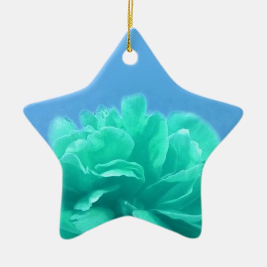 Kleurrijk Blauw Groen Bloemmotief Keramisch Ornament (Voorkant)