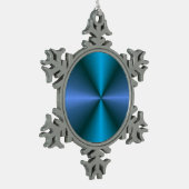 Kleurrijk blauw/groen/mauve> kerstversiering tin sneeuwvlok ornament (Links)