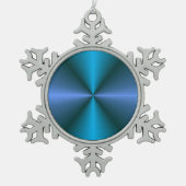 Kleurrijk blauw/groen/mauve> kerstversiering tin sneeuwvlok ornament (Voorkant)