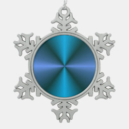 Kleurrijk blauw/groen/mauve> kerstversiering tin sneeuwvlok ornament