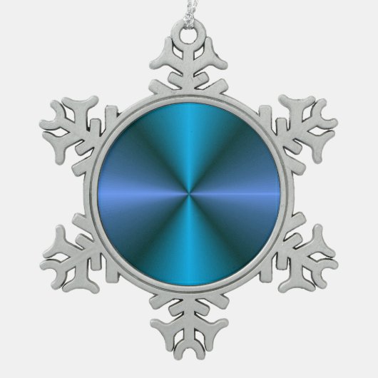 Kleurrijk blauw/groen/mauve> kerstversiering tin sneeuwvlok ornament (Voorkant)