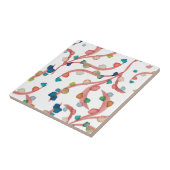 Kleurrijk blauw groen rood tegel waterverf patroon tegeltje (Zijkant)