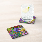 Kleurrijk blauw kunstkleurschilder bier onderzetter (Rechterzijde)