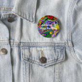 Kleurrijk blauw kunstkleurschilder ronde button 5,7 cm (In situ)