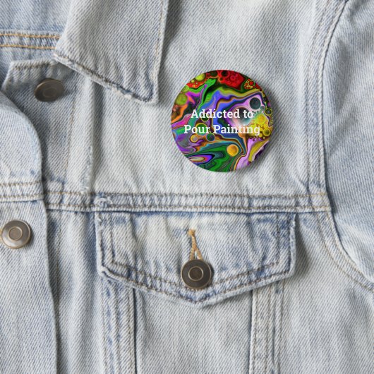 Kleurrijk blauw kunstkleurschilder ronde button 5,7 cm (In situ)