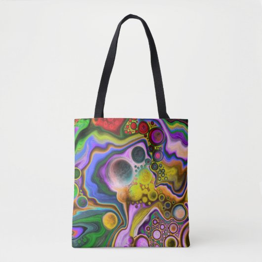 Kleurrijk blauw kunstkleurschilder tote bag (Voorkant)