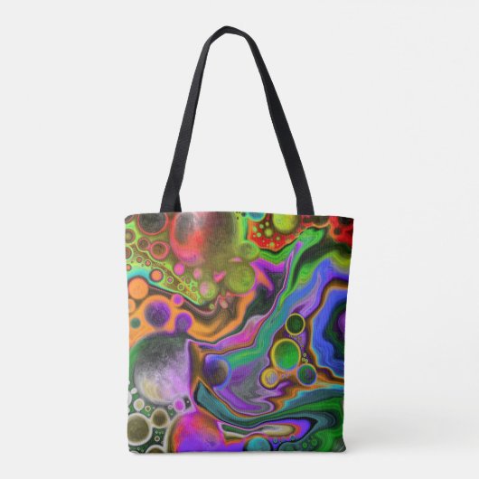 Kleurrijk blauw kunstkleurschilder tote bag (Achterkant)