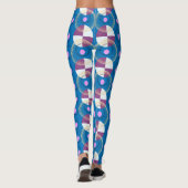 Kleurrijk blauw nucleus patroon leggings (Achterkant)