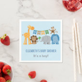 Kleurrijk Blauw Oerwoud Dieren Jongen Baby shower Servetten (Insitu)