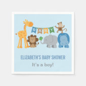 Kleurrijk Blauw Oerwoud Dieren Jongen Baby shower Servetten (Voorkant)