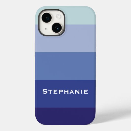 Kleurrijk Blauw Palet Abstracte Strepen Aangepaste Case-Mate iPhone Case (Achterkant)