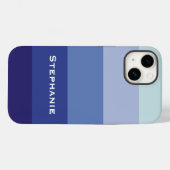 Kleurrijk Blauw Palet Abstracte Strepen Aangepaste Case-Mate iPhone Case (Achterkant (horizontaal))
