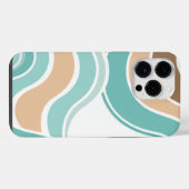Kleurrijk blauw/tan/bruin golvend iPhone hoesje (Achterkant horizontaal)