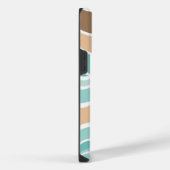 Kleurrijk blauw/tan/bruin golvend iPhone hoesje (Rechterkant)