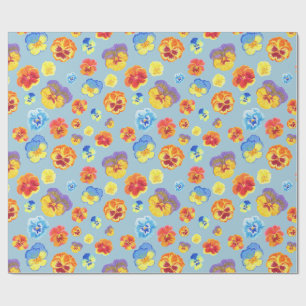 Kleurrijk Blauw Viooltje Cadeaupapier