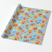 Kleurrijk Blauw Viooltje Cadeaupapier (Uitgerold)