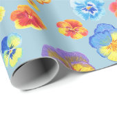 Kleurrijk Blauw Viooltje Cadeaupapier (Rol Hoek)