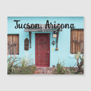 Kleurrijk blauwe Southwest huis Tucson, Arizona