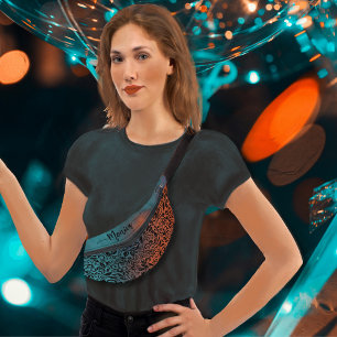 Kleurrijk Blauwgroen Blauw Sinaasappel Modern Flor Heuptasje