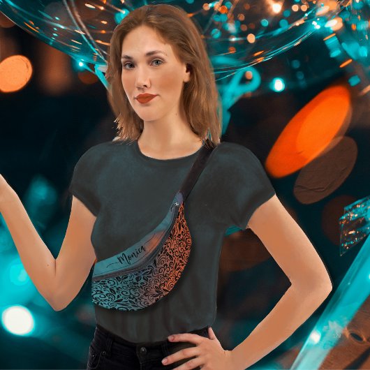 Kleurrijk Blauwgroen Blauw Sinaasappel Modern Flor Heuptasje