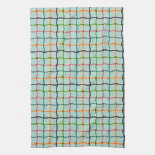 Kleurrijk Blauwgroen Theedoek (Verticaal)